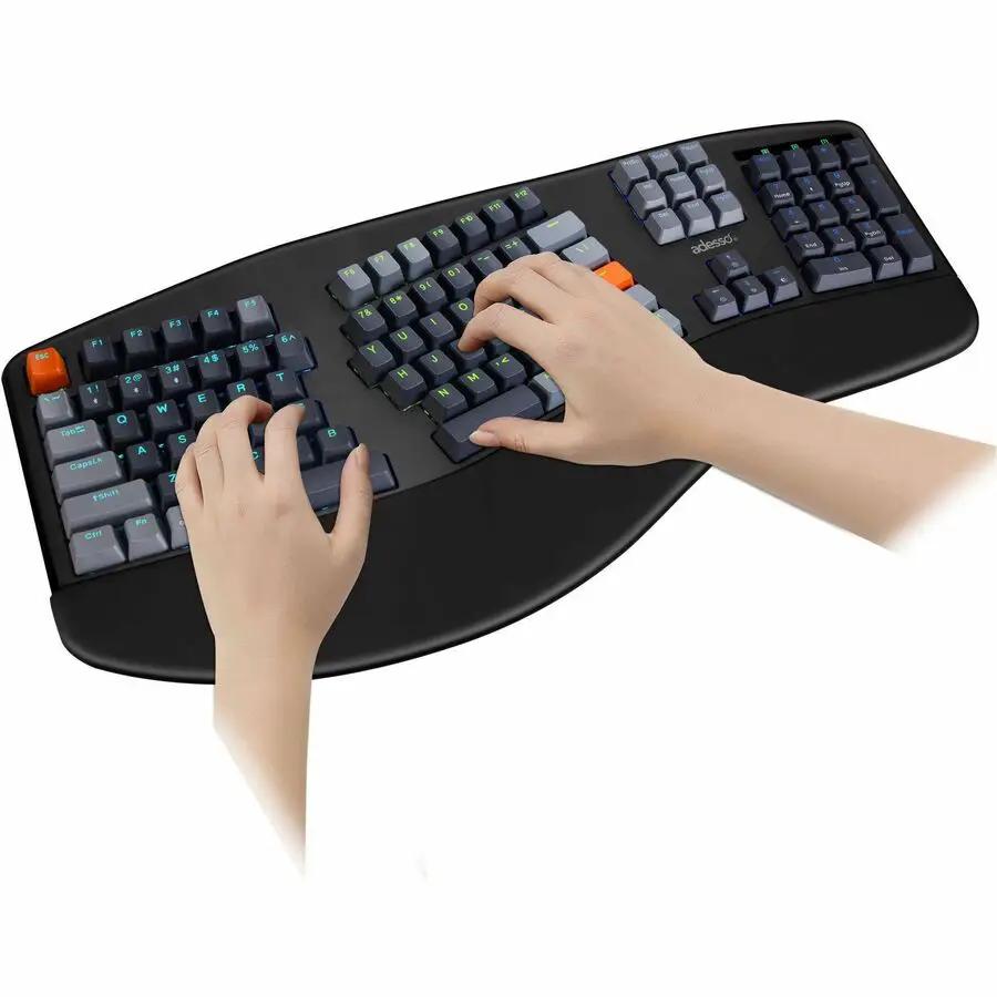 Adesso Easy Touch 1500 Ergonomic Mechanical Keyboard with Cherry MX Red Switch