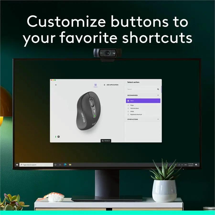 Logitech Signature Plus M750 L Wireless Mouse - For Large Sized Hands, SmartWheel Scrolling, Bluetooth Connectivity, Multi Device, 24-Month Battery, Silent Clicks, Customizable Side Buttons, Contoured Shape