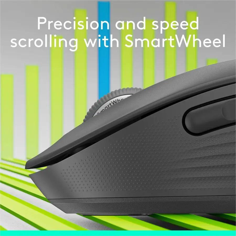 Logitech Signature Plus M750 L Wireless Mouse - For Large Sized Hands, SmartWheel Scrolling, Bluetooth Connectivity, Multi Device, 24-Month Battery, Silent Clicks, Customizable Side Buttons, Contoured Shape