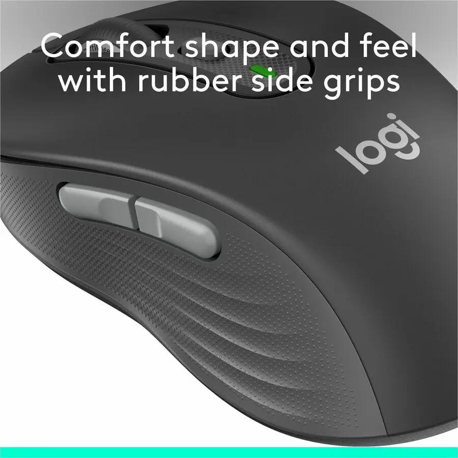 Logitech Signature Plus M750 L Wireless Mouse - For Large Sized Hands, SmartWheel Scrolling, Bluetooth Connectivity, Multi Device, 24-Month Battery, Silent Clicks, Customizable Side Buttons, Contoured Shape