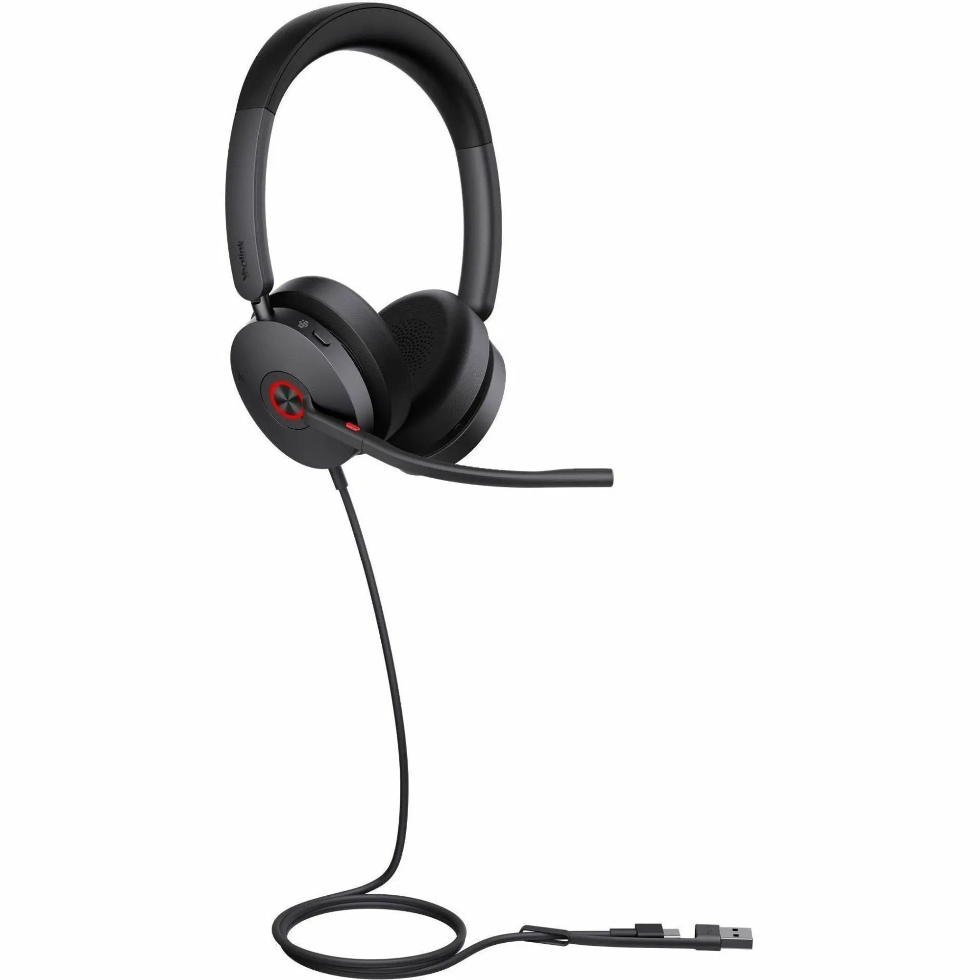 Yealink UH48 Dual MS USB-C/A headset, black/gray over-ear wired with USB-A connector