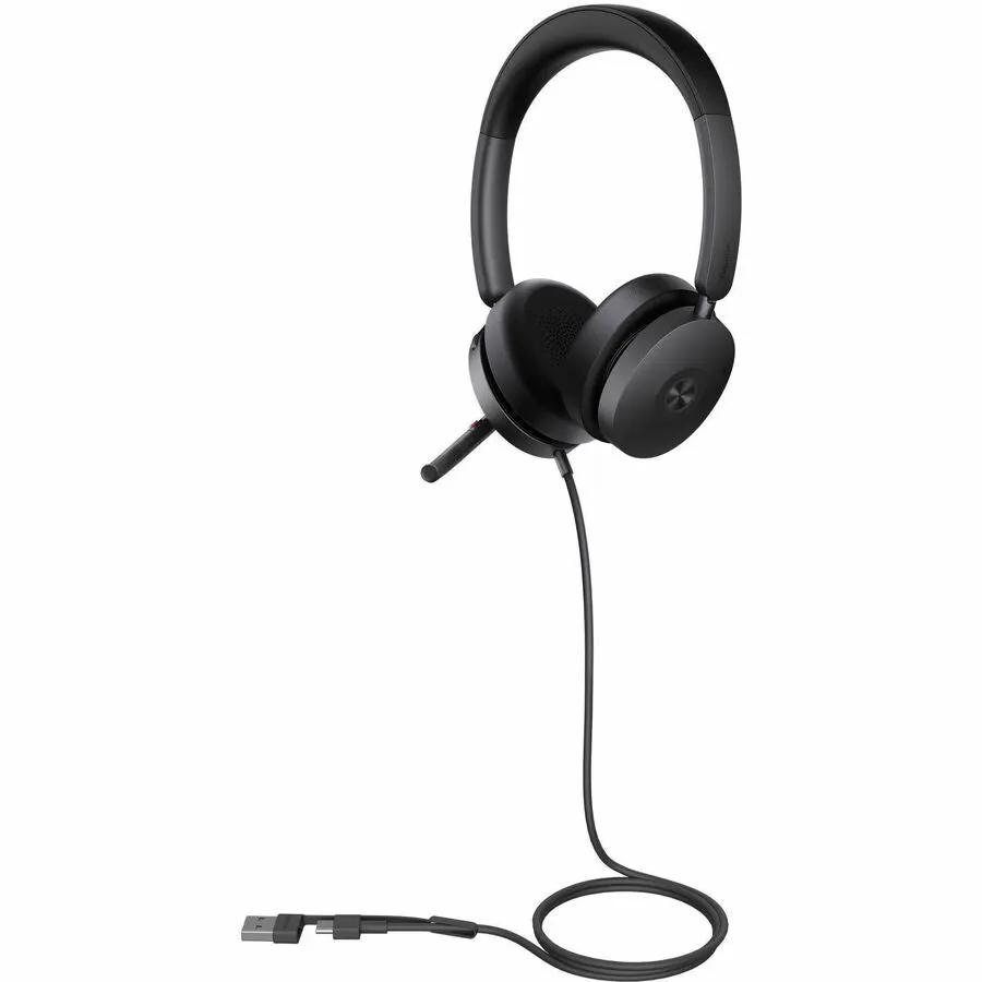 Yealink UH48 Dual MS USB-C/A over-ear USB headset, black.
