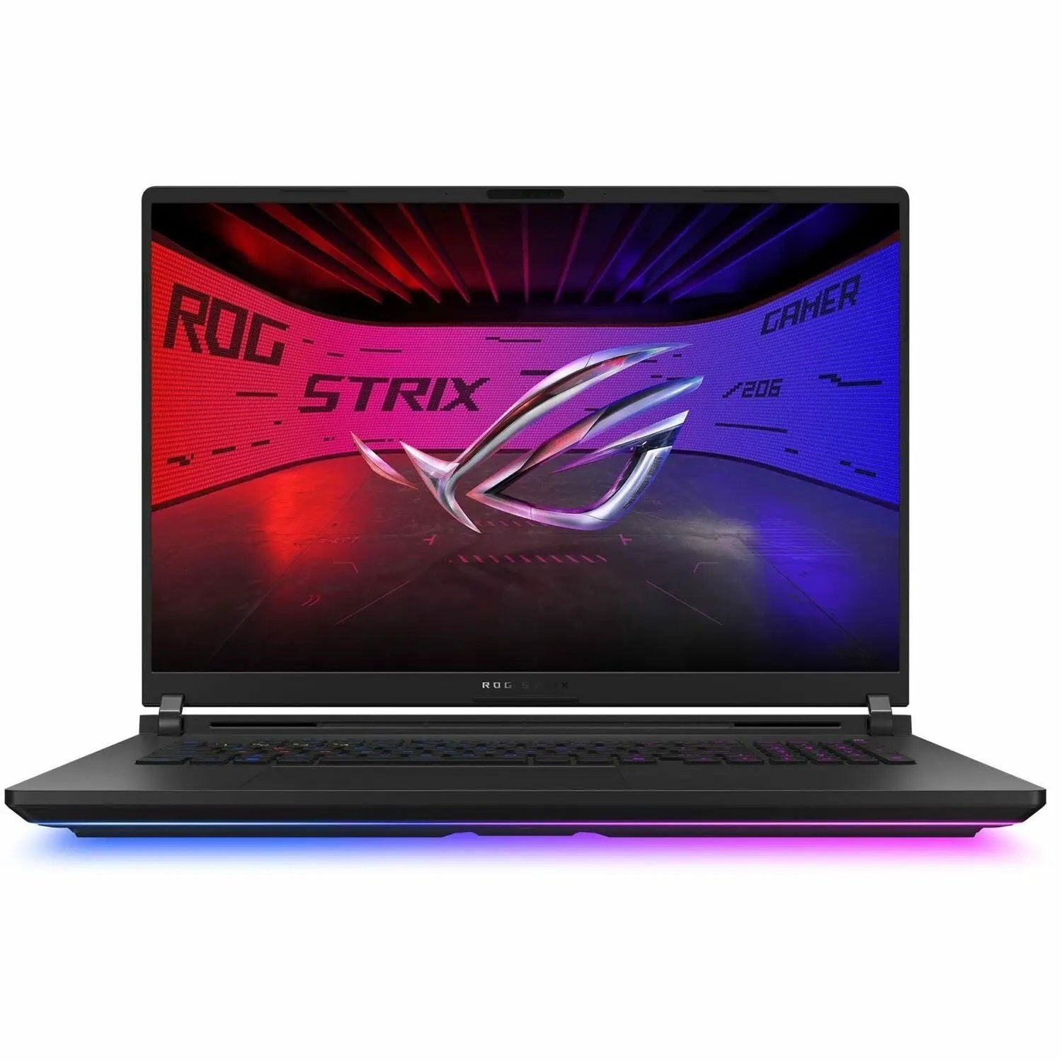 ASUS ROG Strix Scar 18 gaming laptop with 18-inch display and RGB-lit keyboard