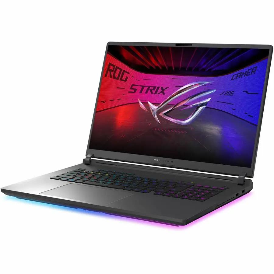 Asus G18 gaming laptop with 18-inch display and RGB keyboard lighting