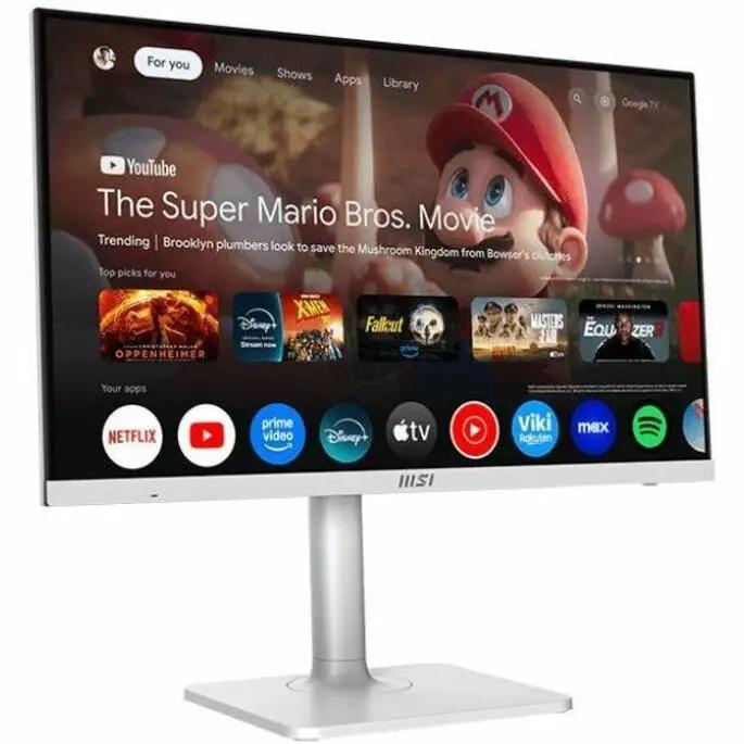 MSI Modern MD272UPSW 27-inch UHD monitor on a silver stand