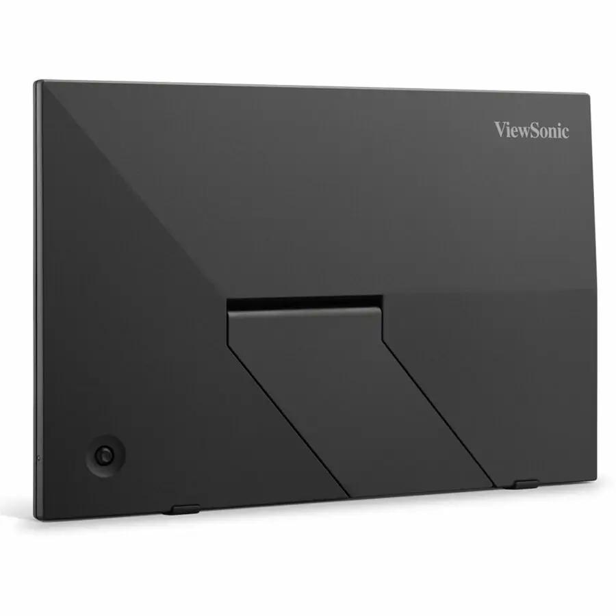 ViewSonic VA1653 16-inch monitor back view with integrated stand, black