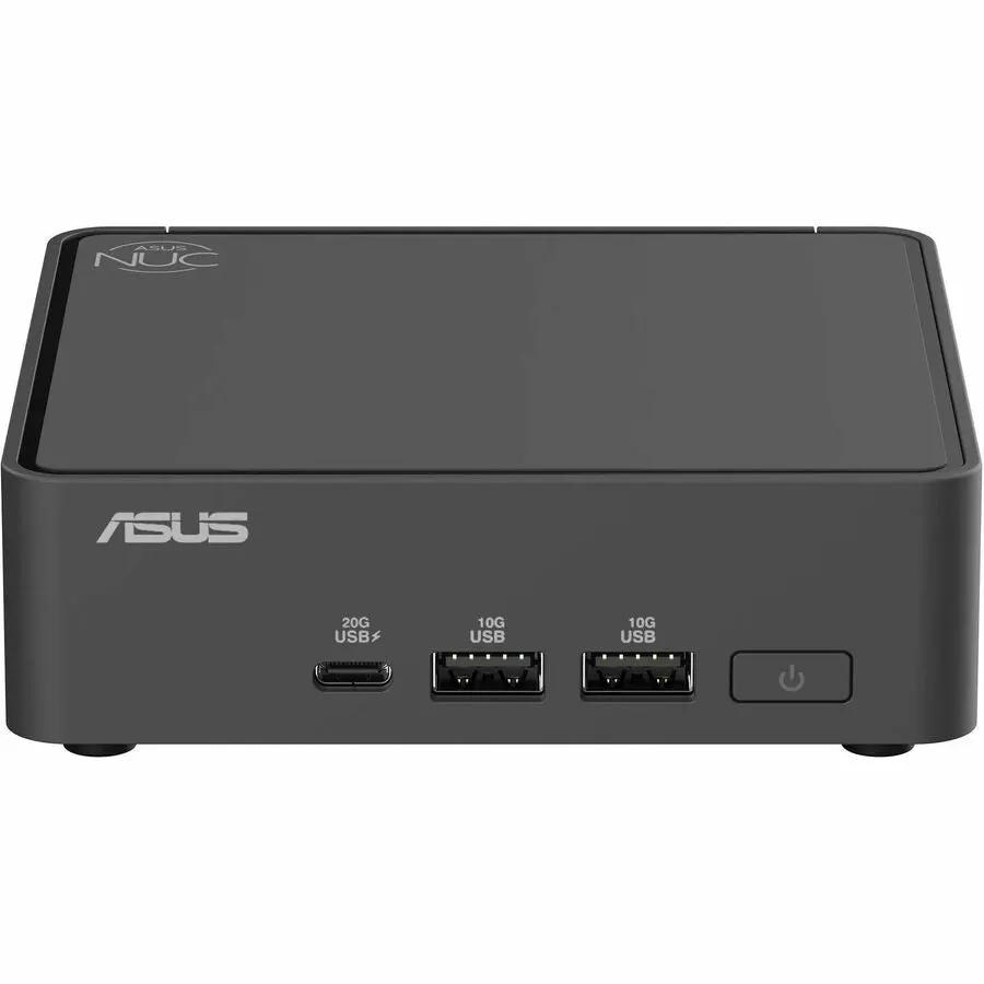 ASUS NUC 15 Pro Mini PC in dark gray with front 20G USB-C and two 10G USB-A ports.