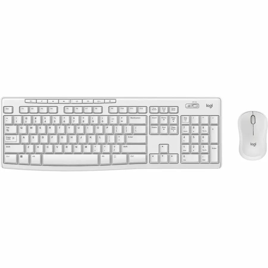 Logitech MK270 Wireless Keyboard and Mouse Combo for Windows, 2.4 GHz Wireless, Compact Mouse, 8 Multimedia and Shortcut Keys, Off-White