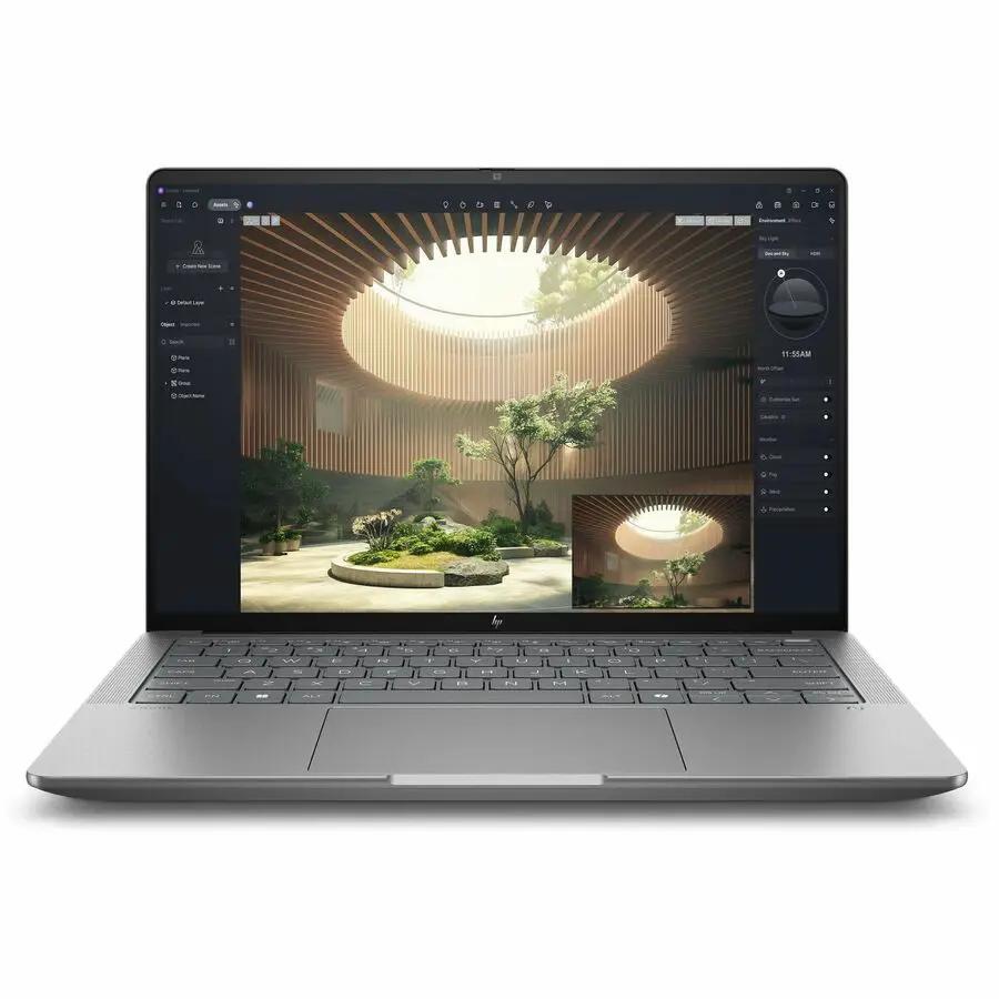 HP ZBook Ultra G1a 14-inch touchscreen laptop in Meteor Silver with Ryzen AI MAX PRO 380, 16 GB RAM, 1 TB SSD