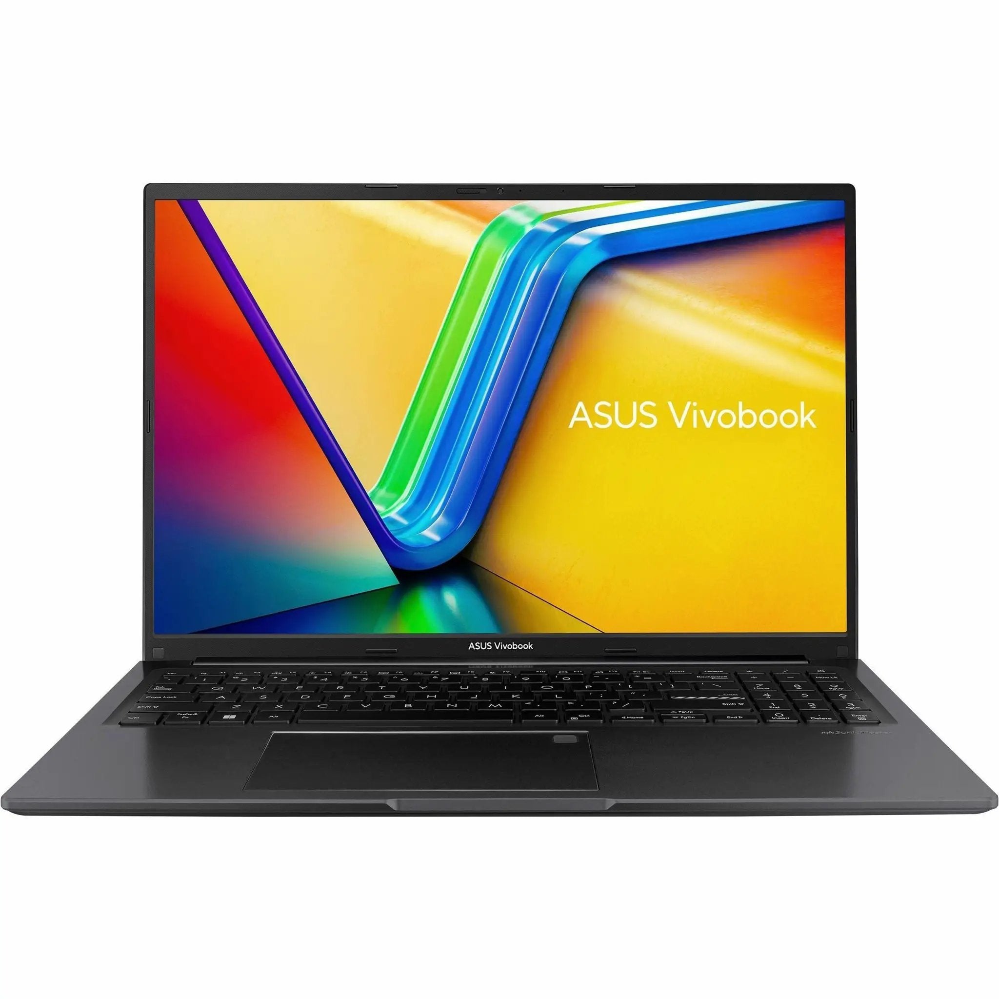 ASUS Vivobook 16 laptop, black chassis, 16-inch display.