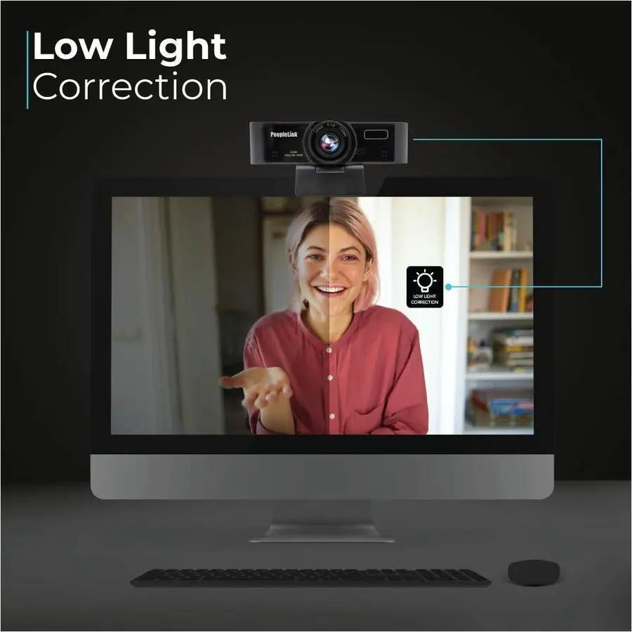 PeopleLink i8 webcam, black, 2.1 MP, USB 2.0 Type A, mounted on monitor