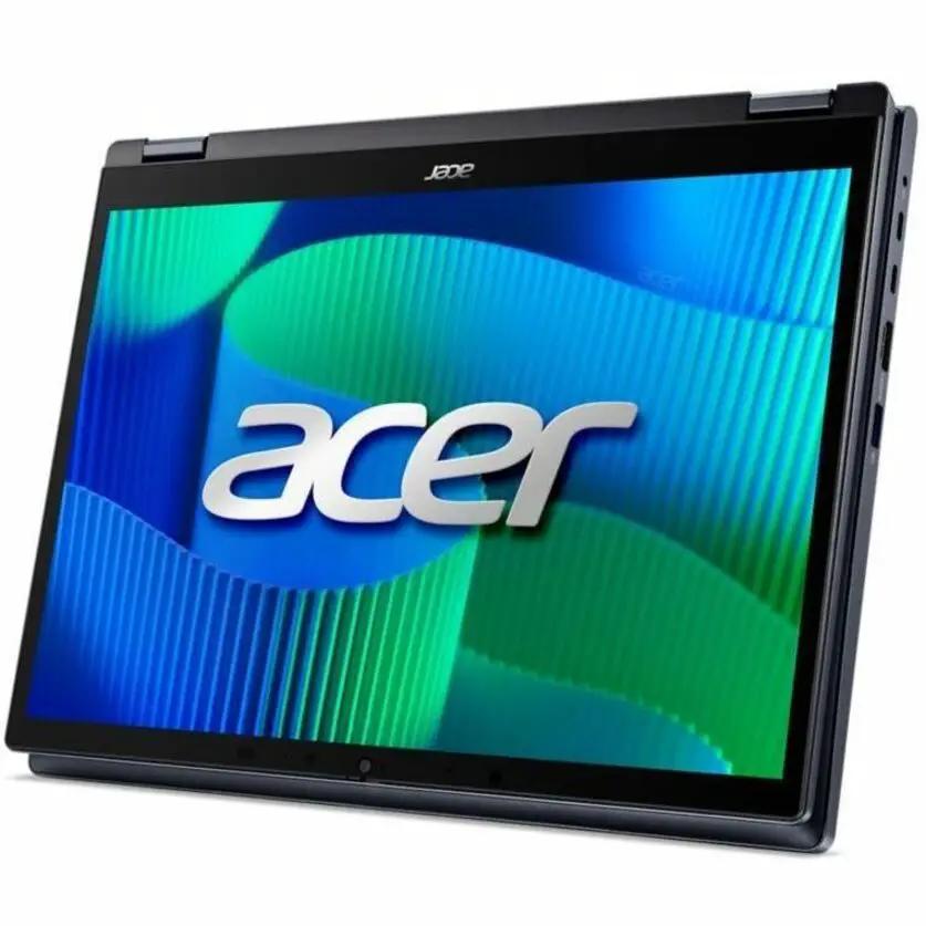 Acer TravelMate P4 Spin 14 2-in-1 laptop in blue with touchscreen
