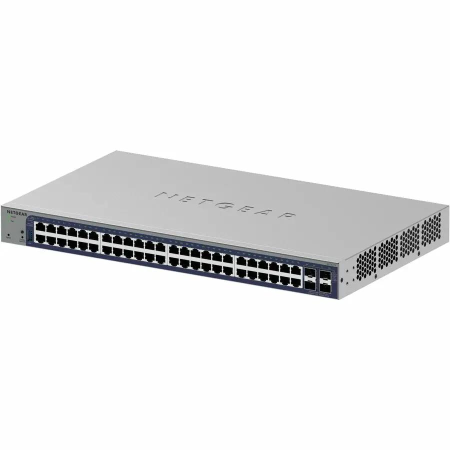 NETGEAR 48-port Smart Switch with 10G SFP+, silver chassis