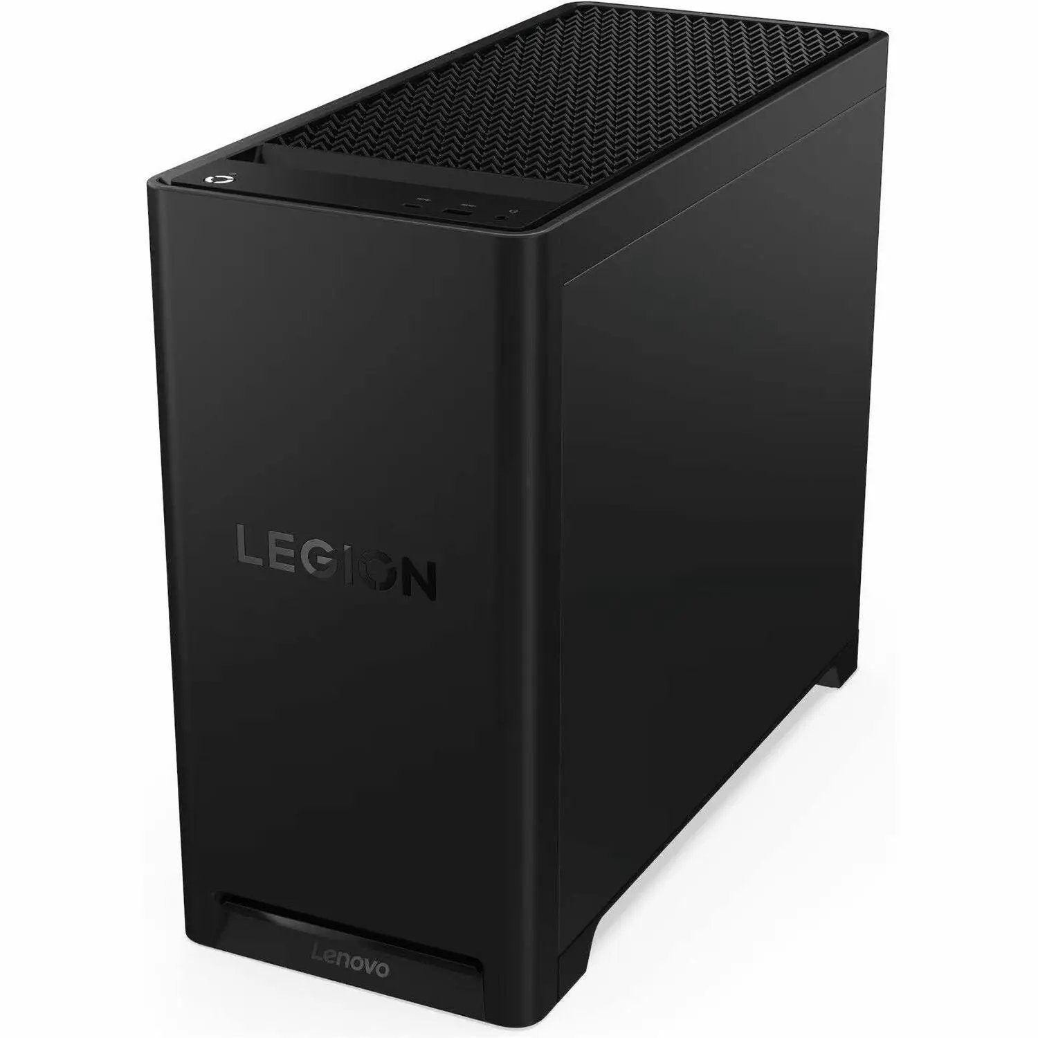 Lenovo Legion T5 desktop tower, black chassis with prominent Legion branding