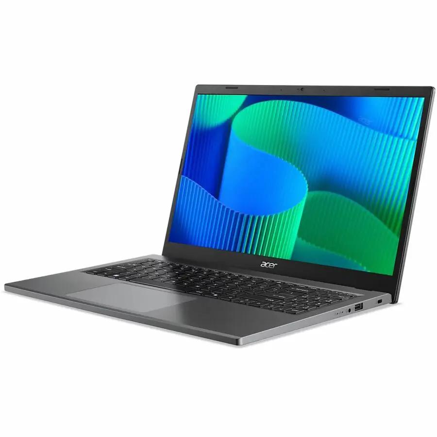 Acer Extensa 15 notebook, gray chassis, open on white background