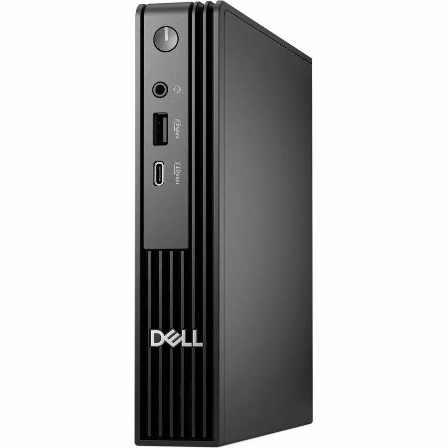 Dell QCM1250 Pro Micro Desktop in black with front USB and audio ports and Dell logo