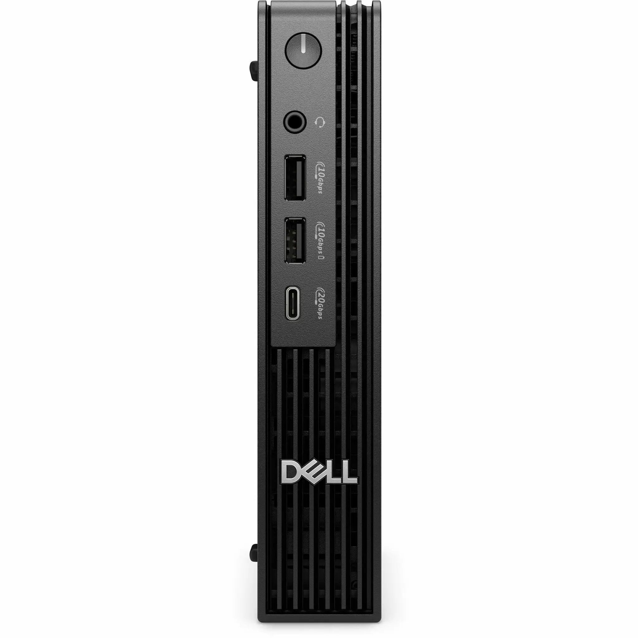 Dell Pro Micro Plus QBM1250 desktop front panel, black with USB ports and power button, Dell logo