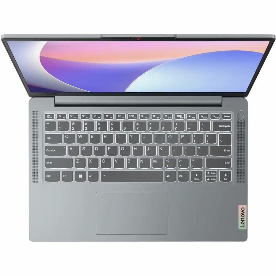 Lenovo IdeaPad Slim 3 laptop, Arctic Gray, 14-inch display, top-down keyboard view