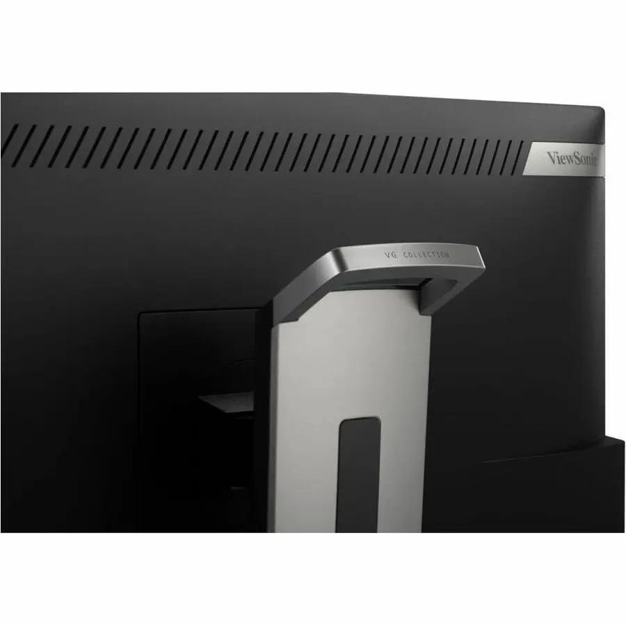 ViewSonic VG2748A-2K monitor back view with silver VG Collection stand and ViewSonic logo