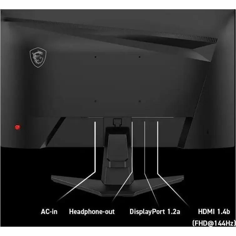 MSI G242L E14 24-inch gaming monitor with FHD IPS, 144Hz, back view showing MSI logo