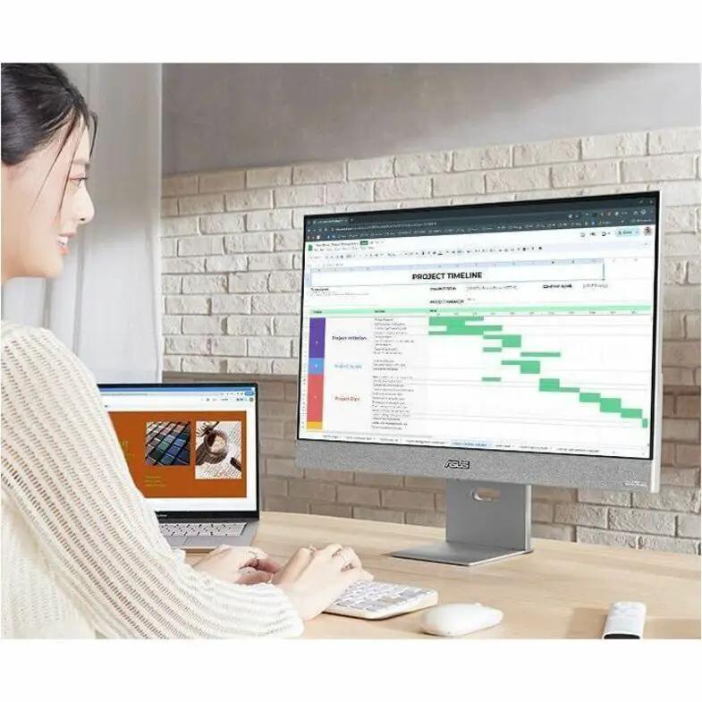 ASUS ZenScreen MS32UC 32-inch 4K UHD IPS monitor on a desk with a silver bezel.