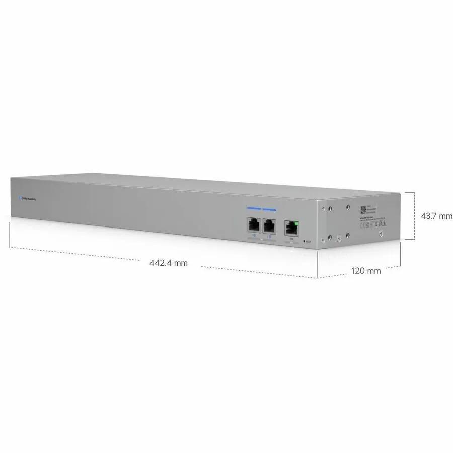 Ubiquiti UniFi WAN Switch RJ45 2-Port 10GbE, gray metal enclosure with two RJ-45 ports