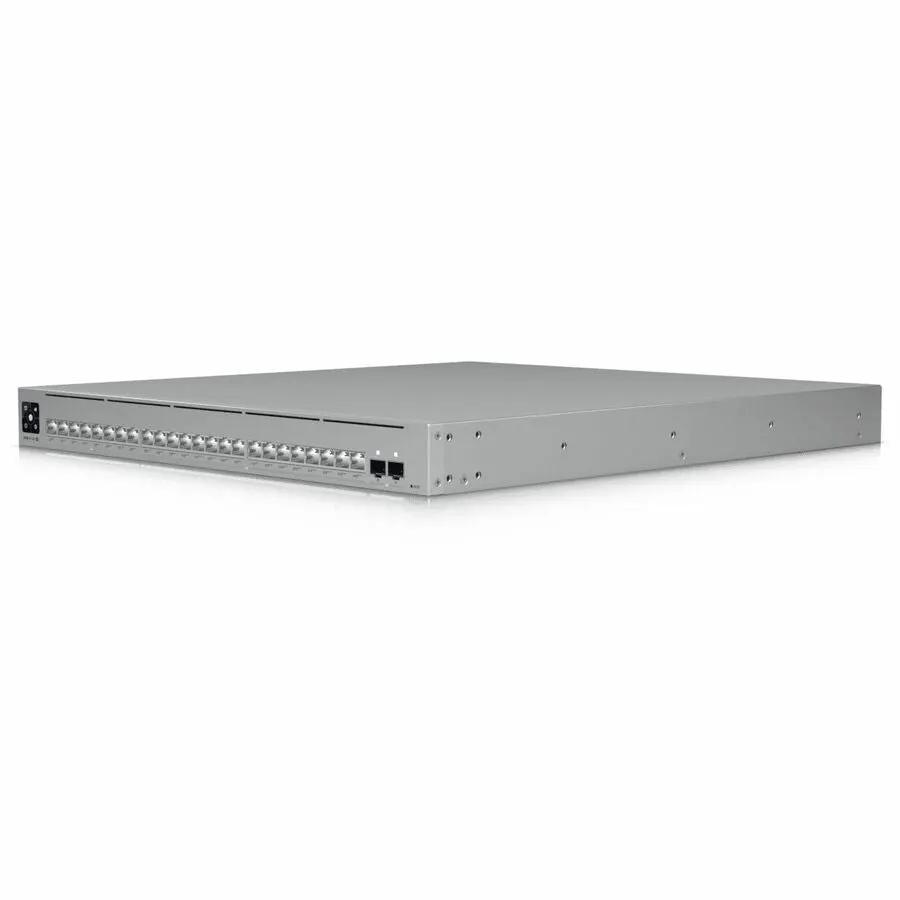 Ubiquiti Pro XG 24-Port 10GbE/2.5GbE/25G SFP28 PoE switch, gray metal front panel