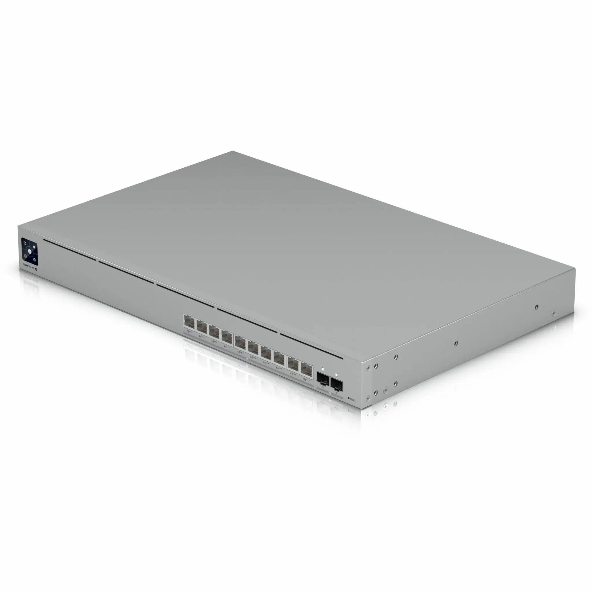 Ubiquiti EdgeSwitch Pro XG 10-Port 10GbE PoE+ switch, silver metal chassis
