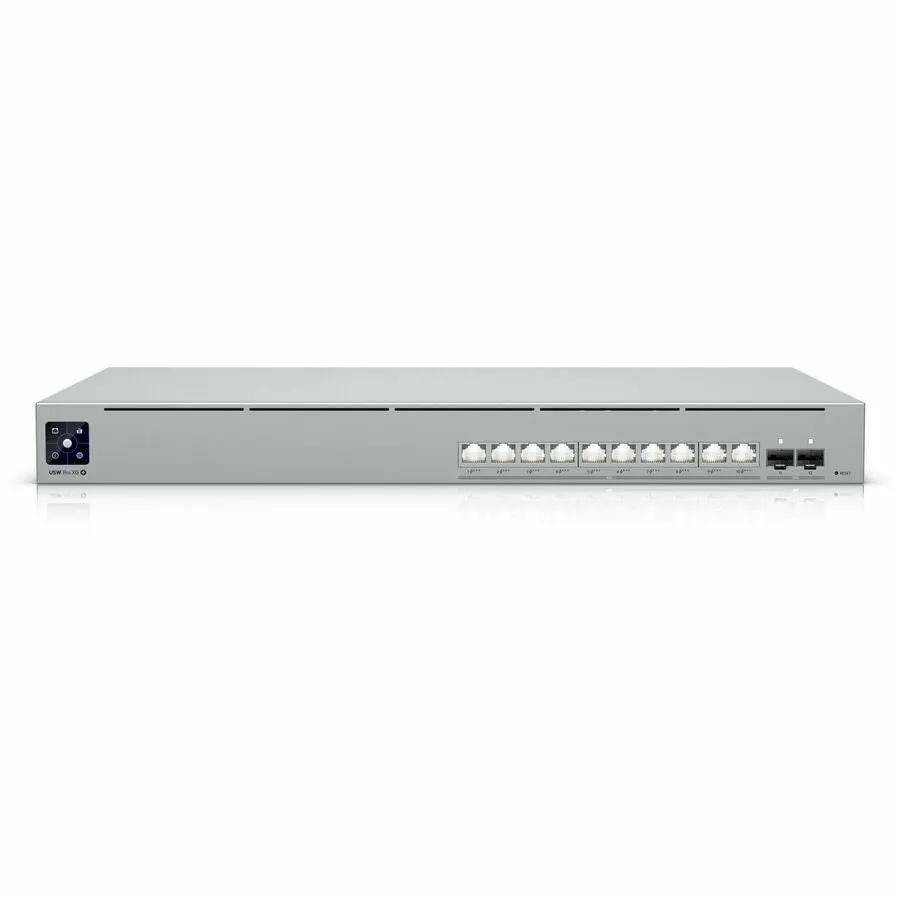 Ubiquiti EdgeSwitch Pro XG 10-Port 10GbE PoE+ switch, gray metal 1U rack-mount chassis