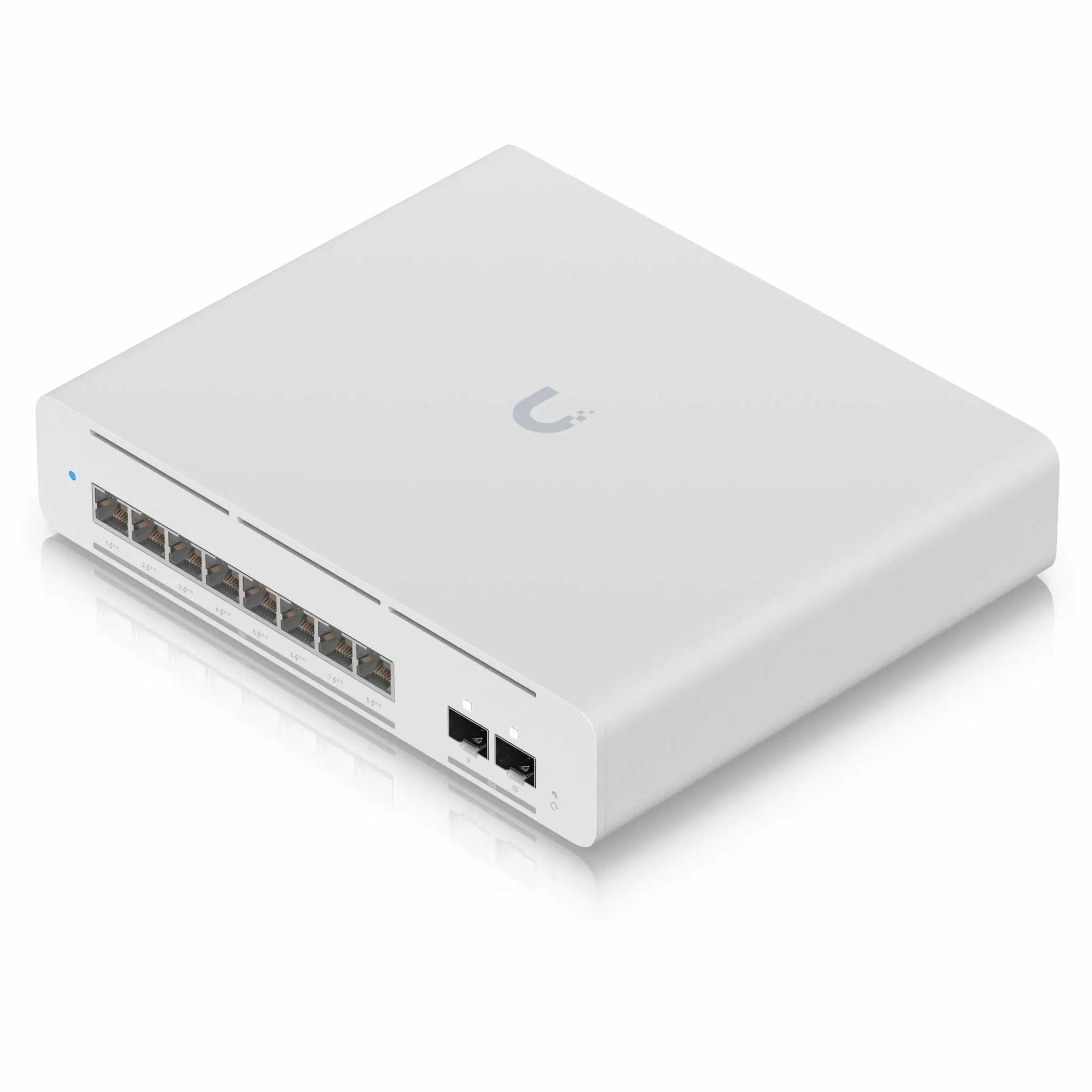 Ubiquiti UniFi Pro XG 8-Port 10GbE PoE SFP+ switch, white desktop model