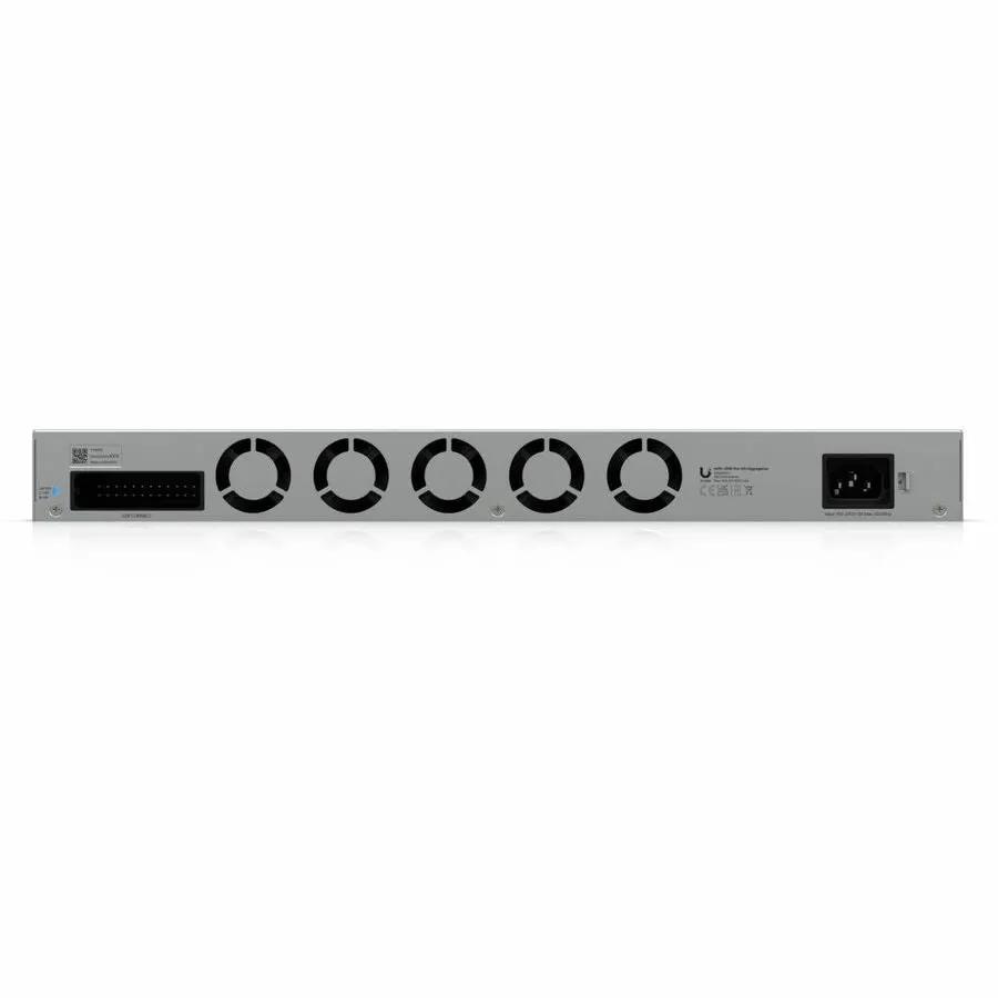 Ubiquiti Pro XG Aggregation 32-Port SFP Managed Switch, gray chassis with six front cooling fans.
