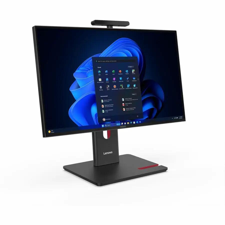 Lenovo ThinkCentre M90a Gen 6 all-in-one desktop with black finish and built-in webcam