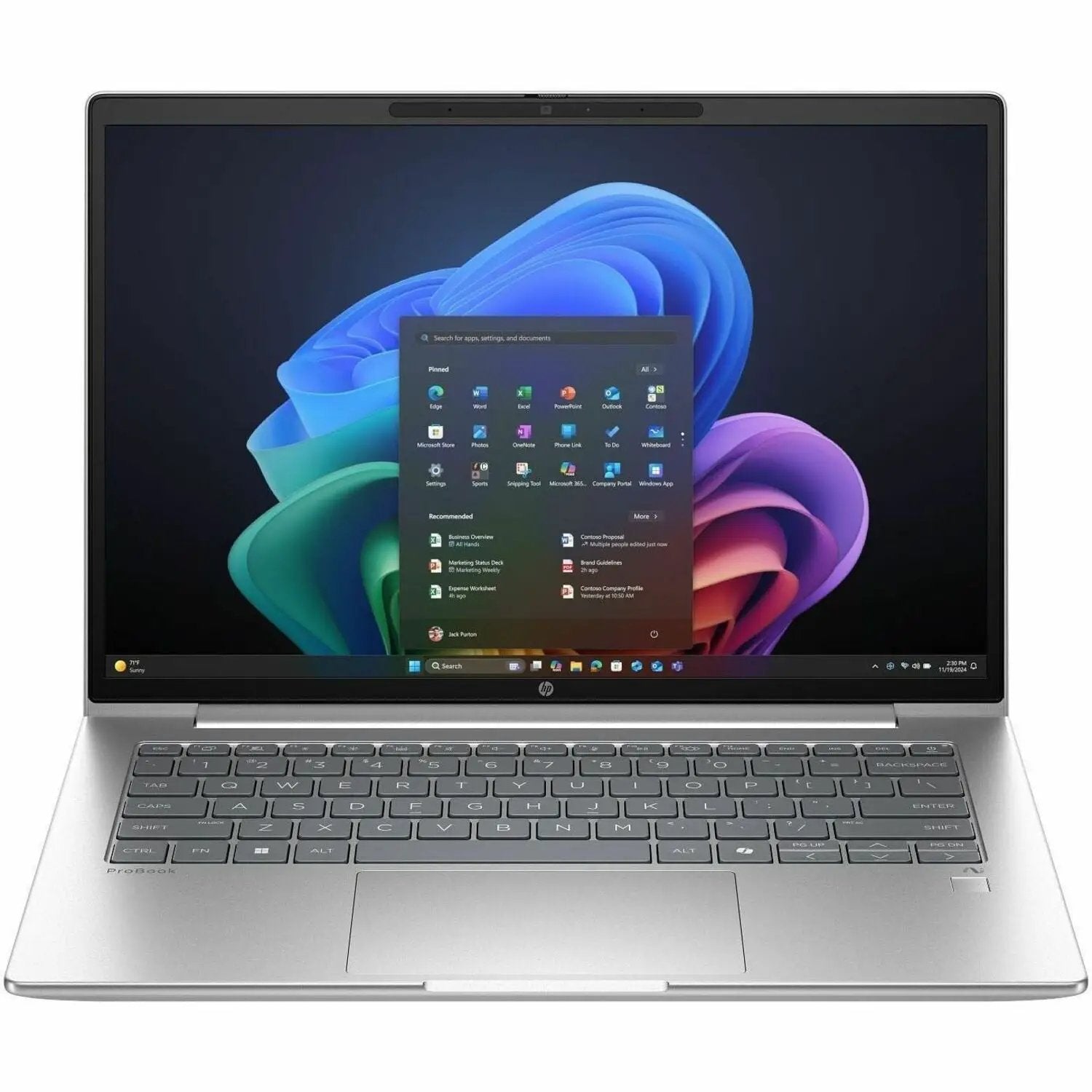 HP ProBook 4 14in Copilot laptop, silver, 16 GB RAM, 512 GB SSD