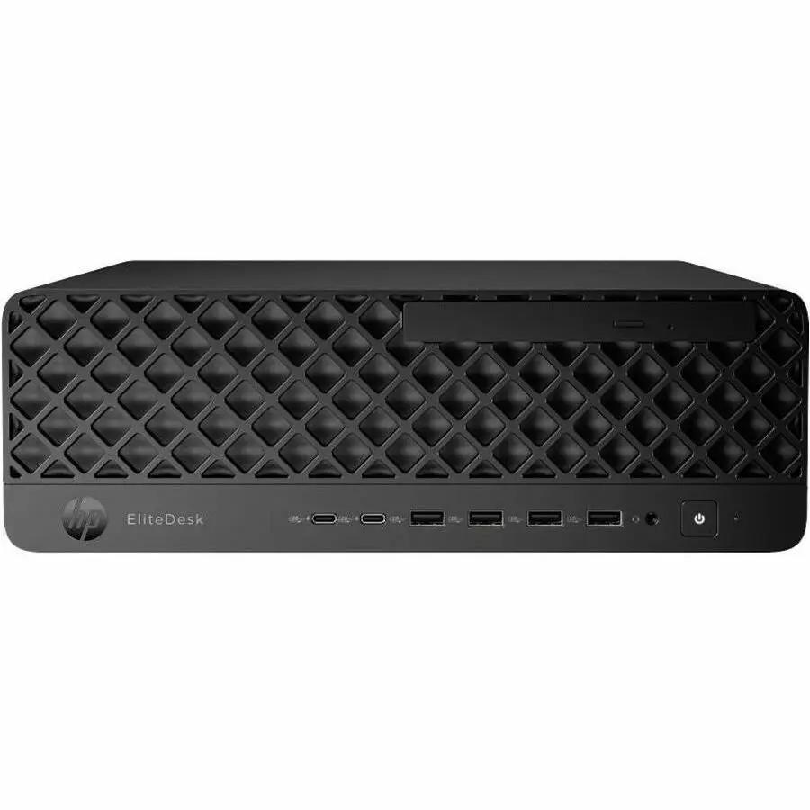 HP EliteDesk 8 G1i Desktop SFF front view, black with USB ports and power button