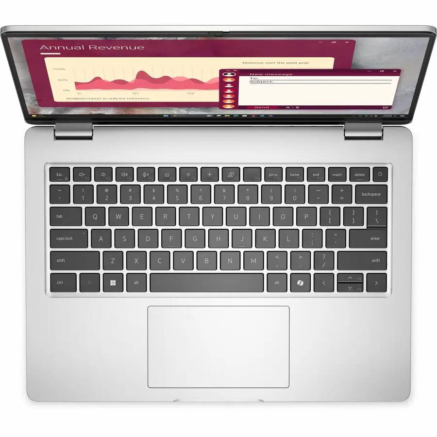 Dell Pro 14 Notebook laptop, silver chassis with black keyboard, 14-inch display