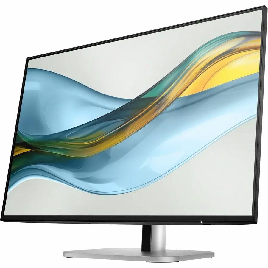 HP 524pn 24-inch WUXGA LCD monitor with black bezel on a silver pedestal stand