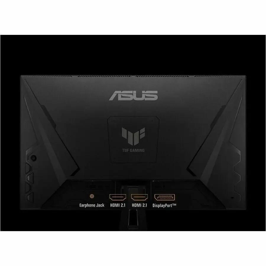 ASUS TUF VG27AQM5A 27-inch gaming monitor, back view in black showing HDMI 2.1 and DisplayPort ports