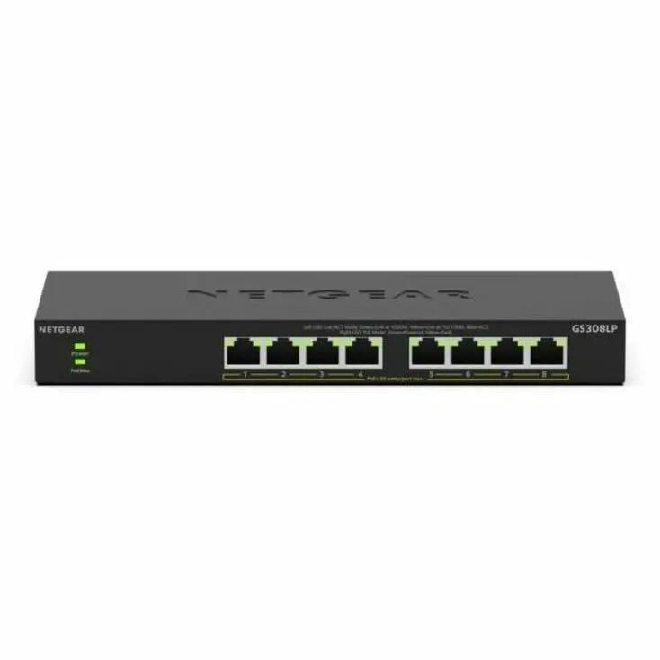 NETGEAR GS308P 8-port PoE switch, black unmanaged gigabit switch.