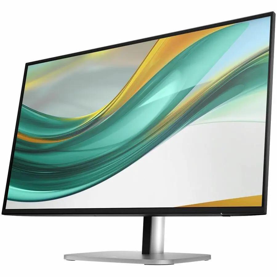HP Series 5 Pro 527pf 27-inch FHD LED Monitor on a silver stand