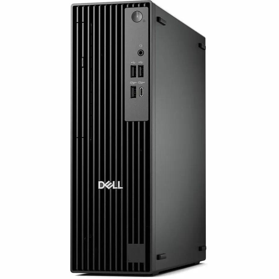 Dell Pro Slim QCS1250 Desktop PC in black with vertical front vents and Dell logo