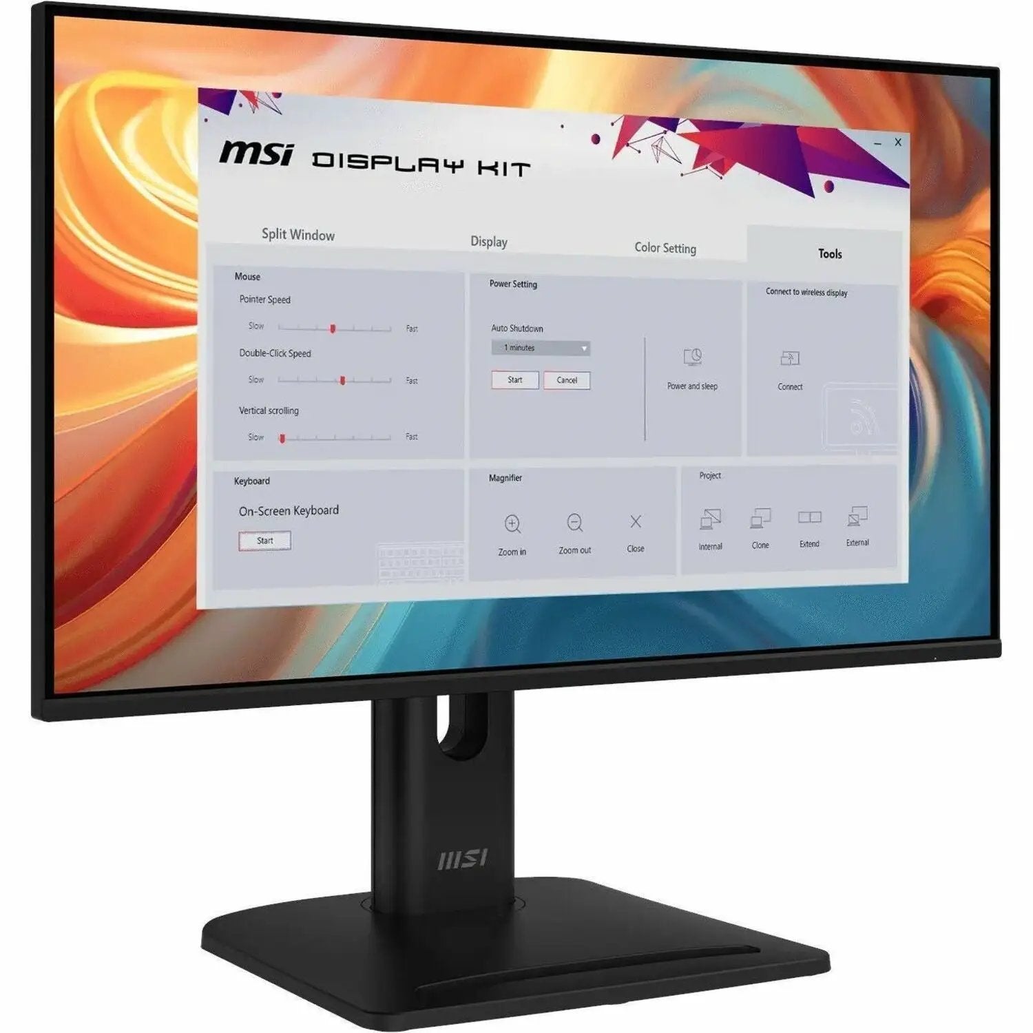 MSI Pro MP245PG E14 24-inch FHD 144Hz monitor on black stand