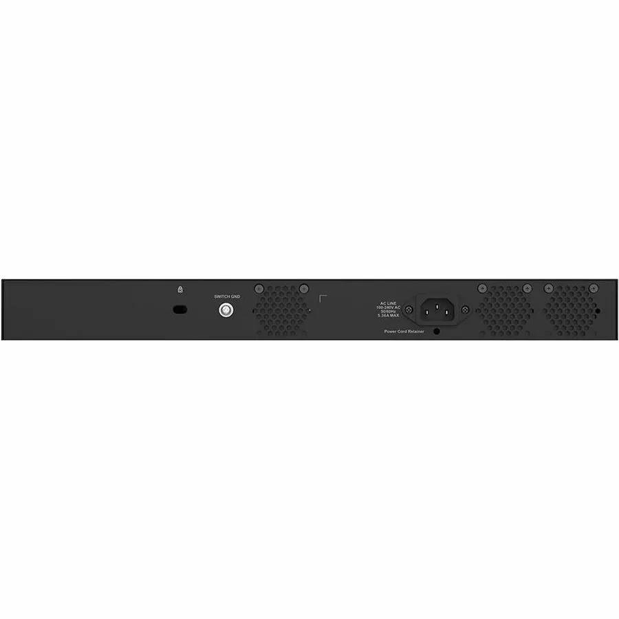 D-Link DMS-1250 18-Port 2.5G PoE SFP+ Managed Switch back panel view, black