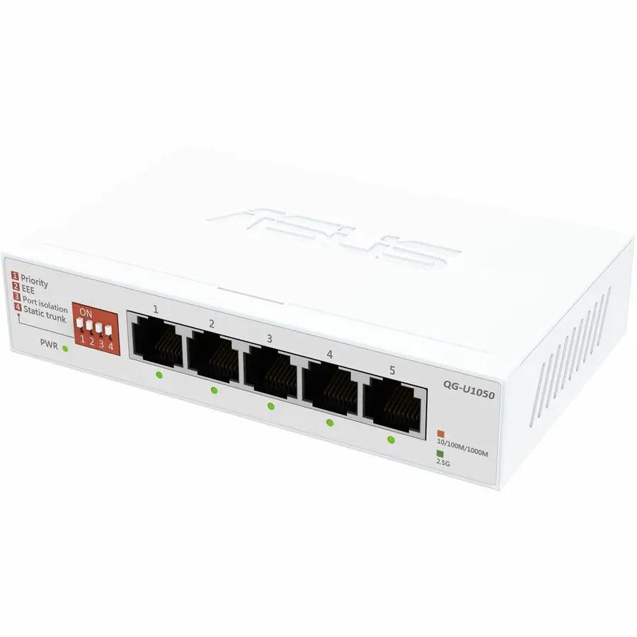 ASUS QG-U1050 5-Port 2.5G unmanaged switch, white with front LEDs