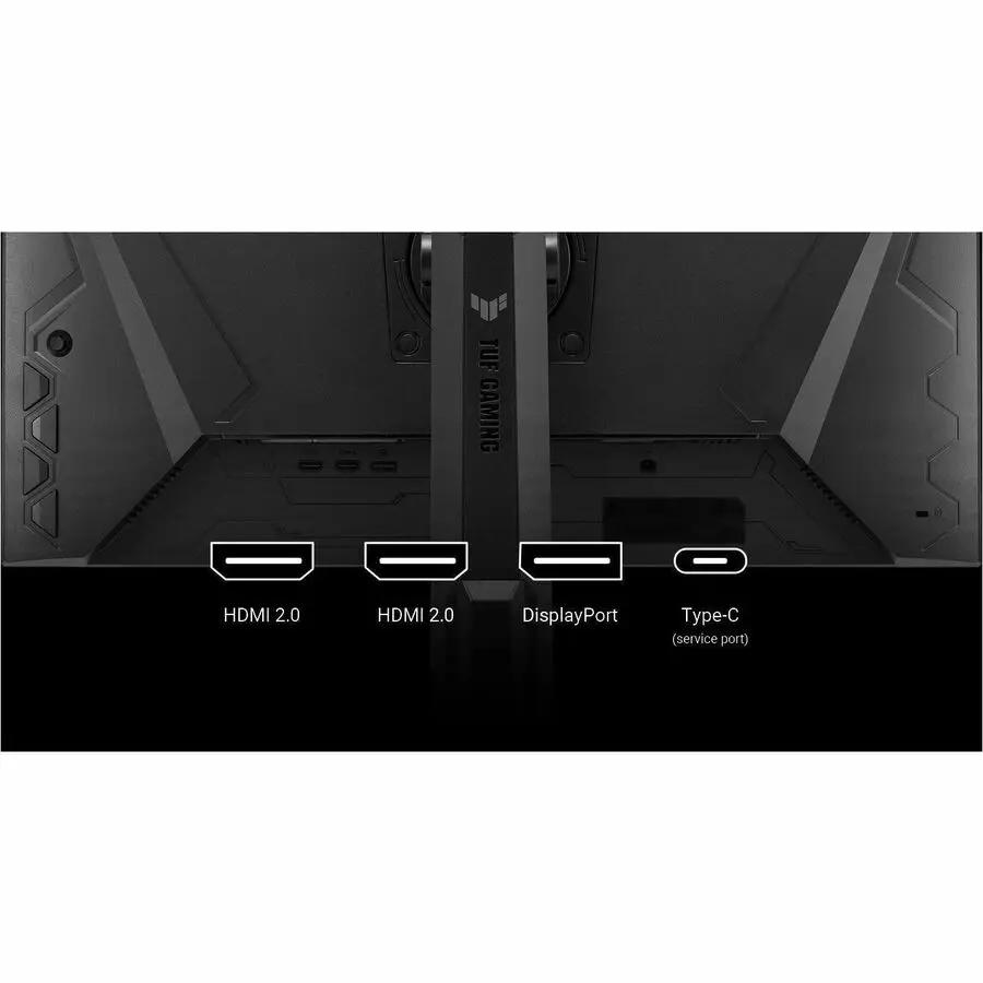 ASUS TUF Gaming VG27AQL5A 27-inch WQHD 210Hz LED monitor; back ports HDMI 2.0x2, DisplayPort, Type-C service port