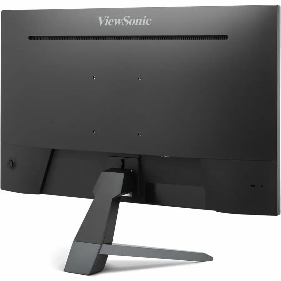 ViewSonic VX2770-MHD 27-inch monitor, black, on a metal stand; rear view.