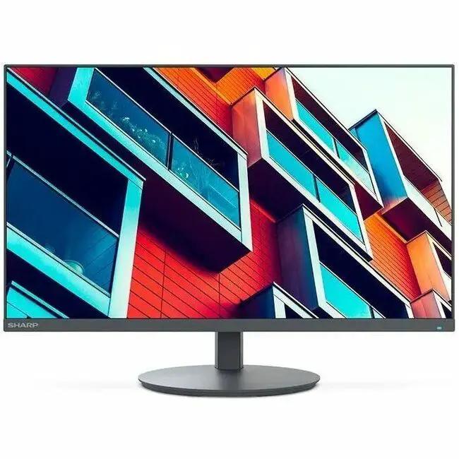 Sharp MultiSync DD-E224FL 22-inch LCD monitor on round gray stand, black bezel, Full HD 1080p