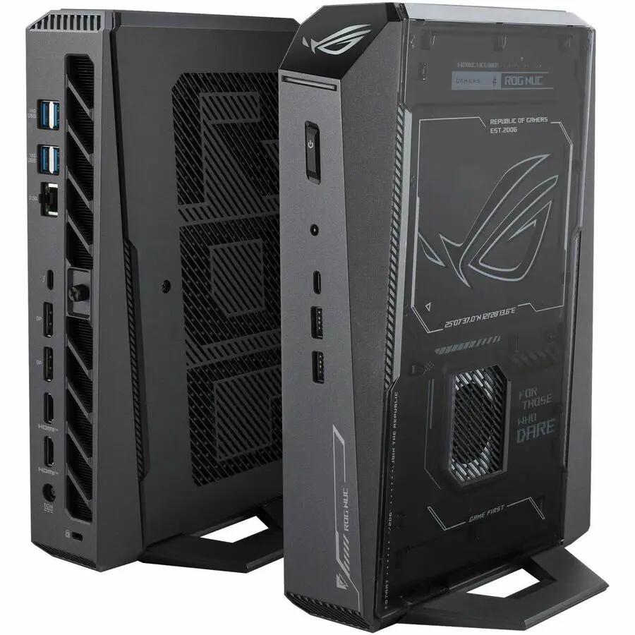 ASUS ROG NUC 2025 Mini PC gaming desktop in black with ROG logo