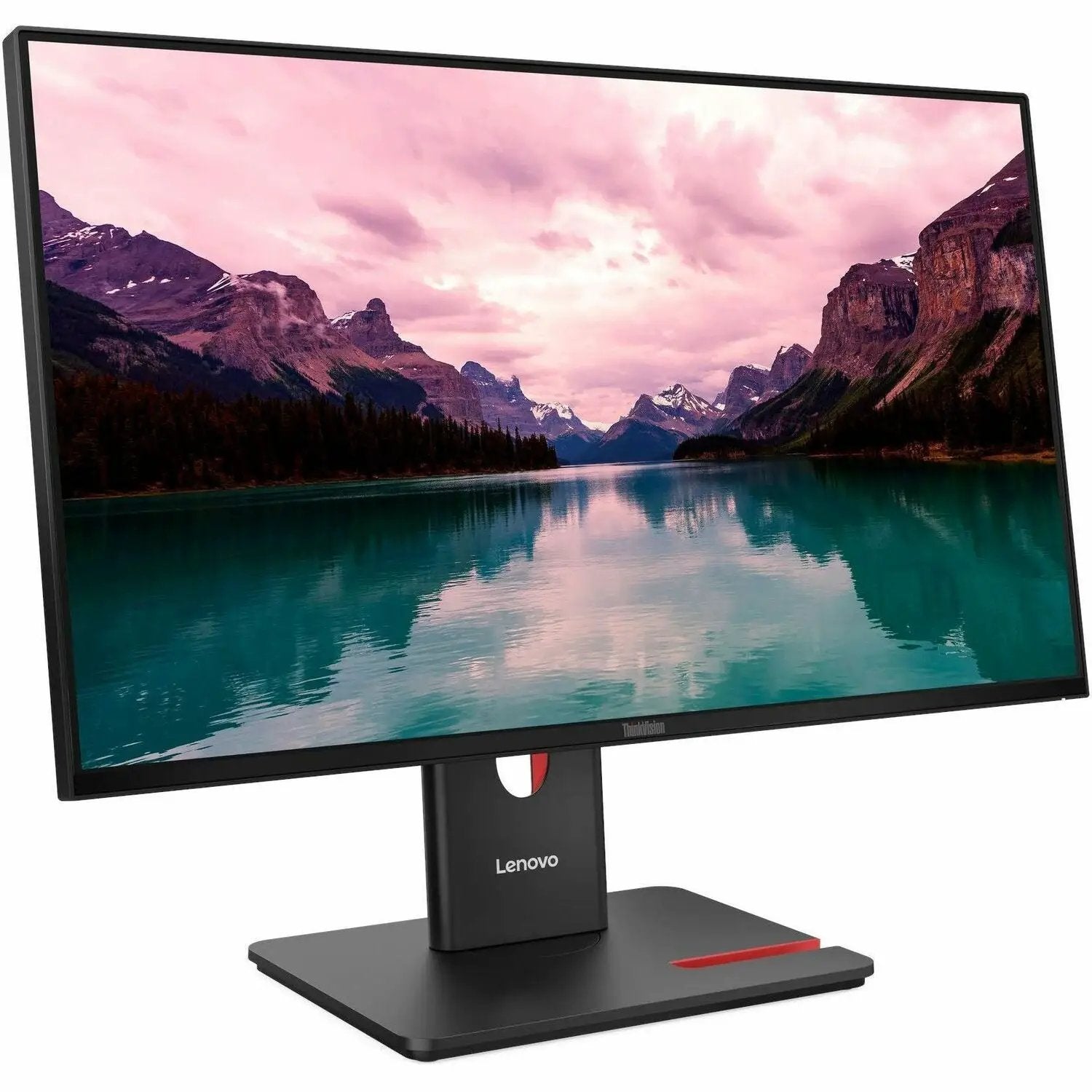 Lenovo ThinkVision T24-40 23.8-inch FHD IPS monitor, black with Lenovo logo on the stand