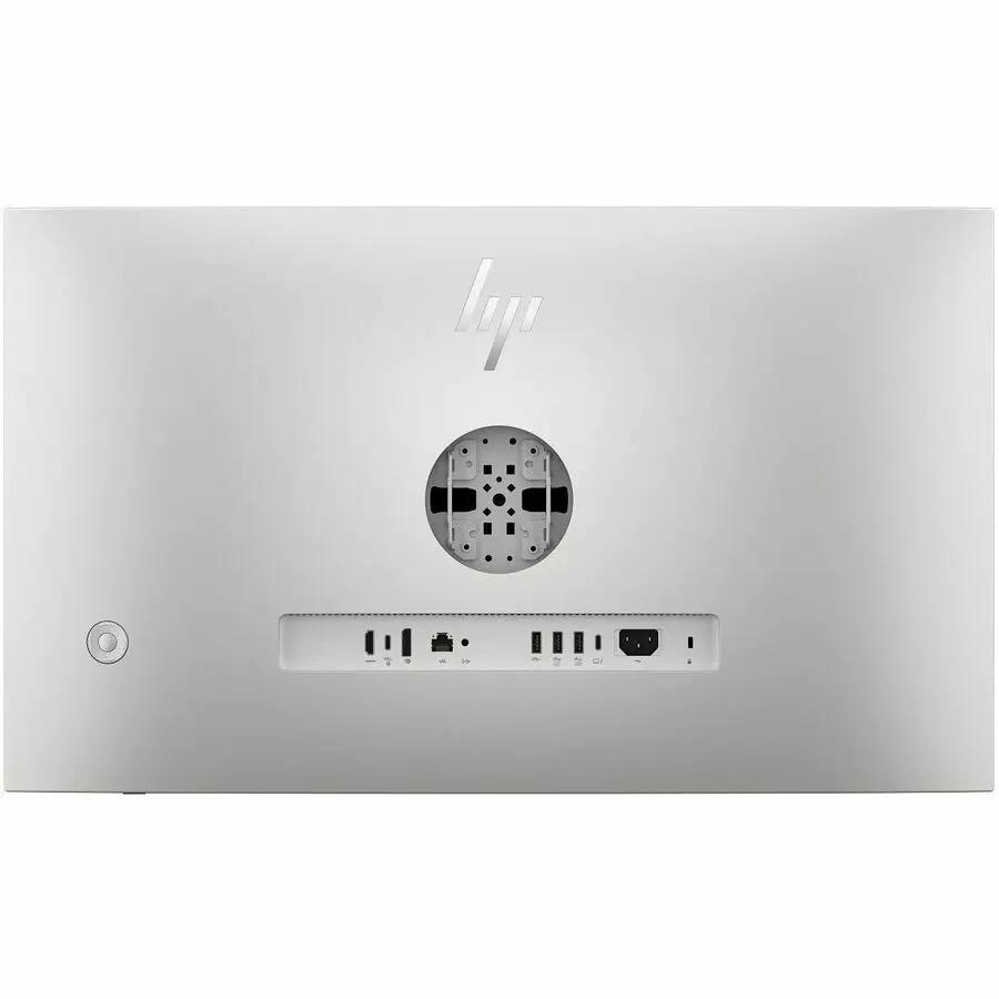 HP G1i EliteStudio 8 AiO back view in silver with port panel and HP logo