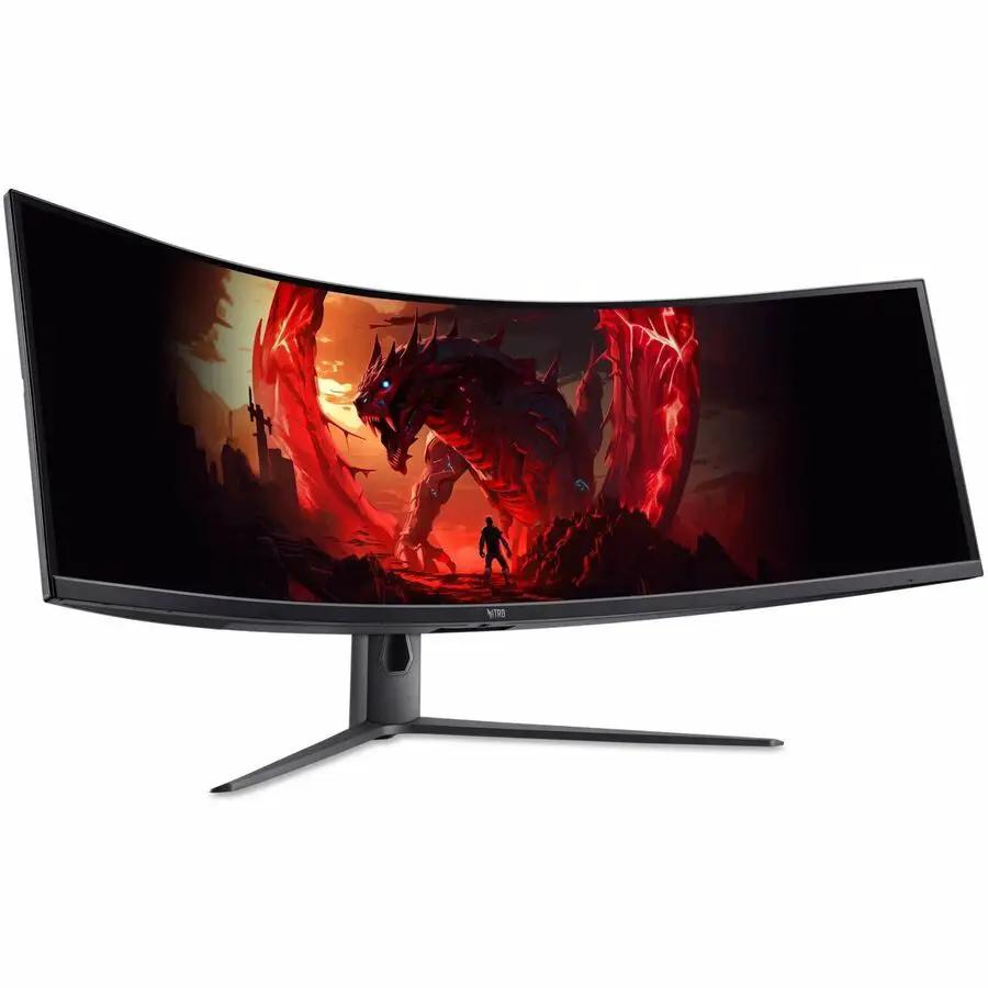 Acer Nitro EI491CUR 49-inch curved gaming monitor in black with ultra-wide 32:9 display